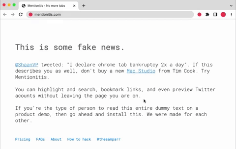 Mentionitis Demo